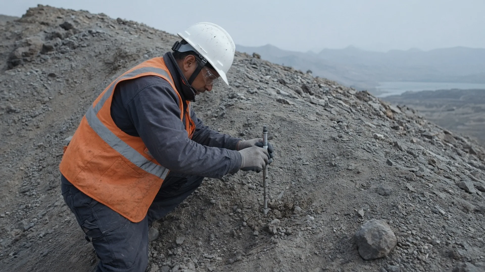 Monitoring equipment on an embankment
